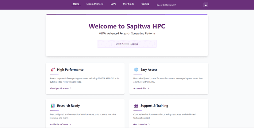 Sapitwa HPC Online Documentation